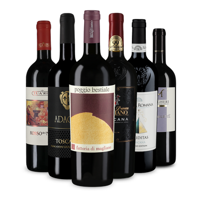 6x1 Wine in Black Super Tuscan Set