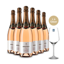 6 Flaschen + 6 Gläser: Hommage Crémant de Loire Rosé brut