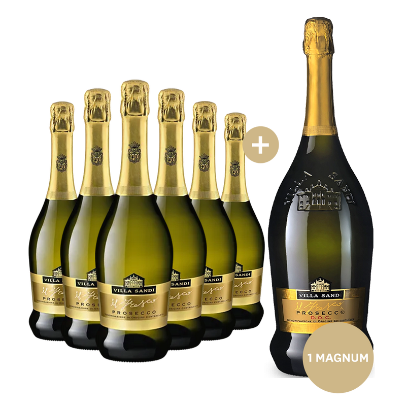 6 Flaschen Villa Sandi Il Fresco Prosecco Spumante Brut + gratis Magnum