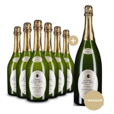 6 Flaschen Sieur d'Arques Grande Cuvée 1531 de Aimery Crémant de Limoux Brut + Gratis Magnum