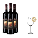 3x Brunello di Montalcino 2021 + 2 Weingläser